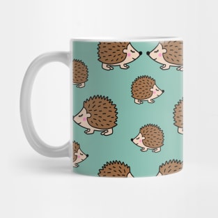 Cute little brown hedgehogs in love Mug